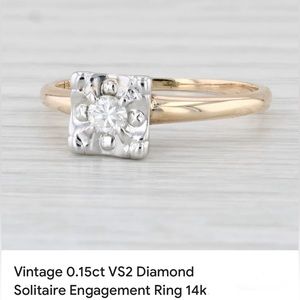 14 carat gold size 7 engagement ring